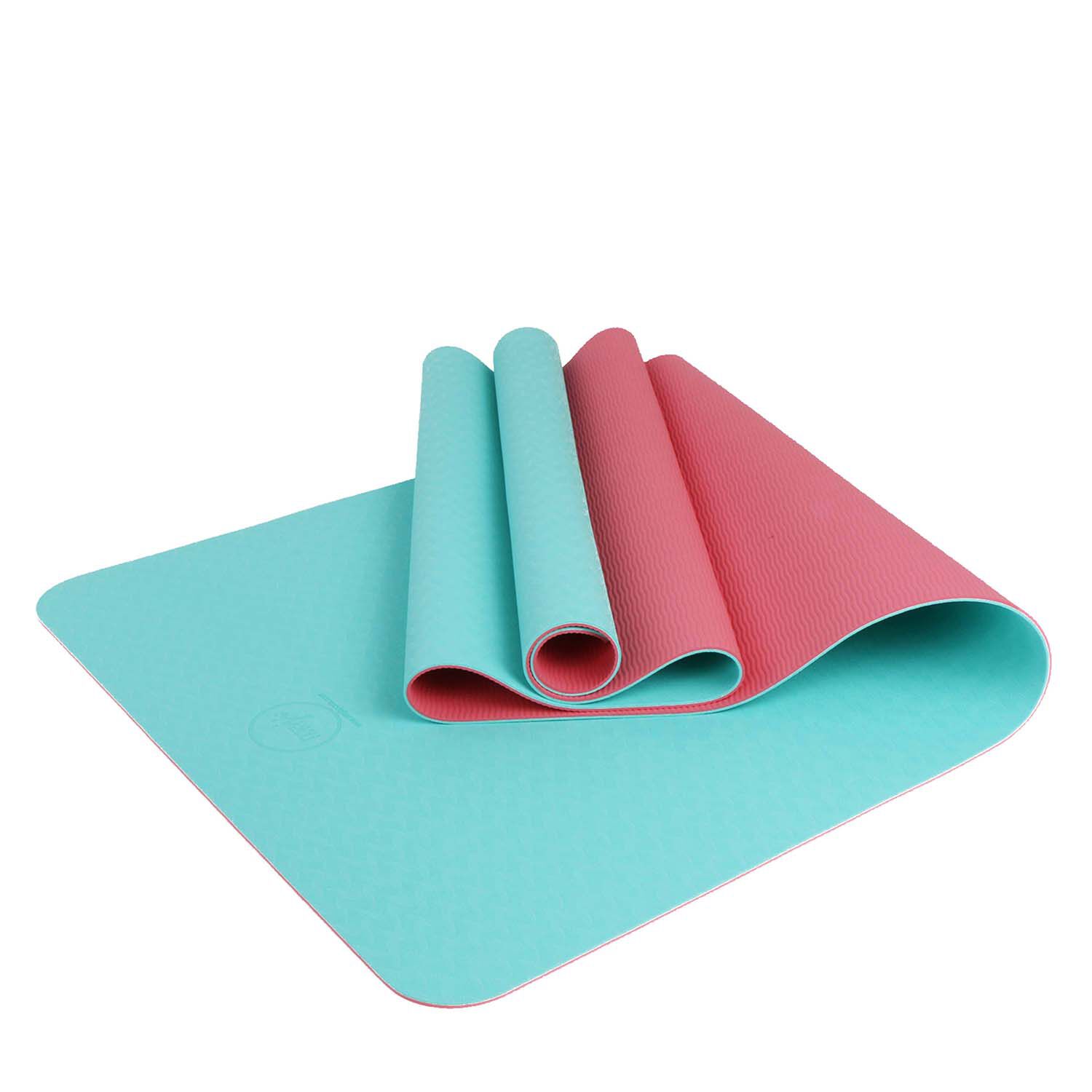 2 Tone TPE Yoga Mat - Blue/Pink